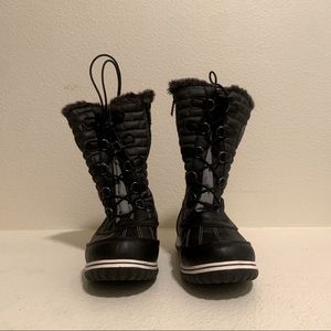 Totes Faux Fur Lined Snow Boots Black Size 6